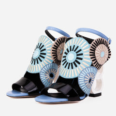 The Parama Blue Leather Ankle Strap Sandal
