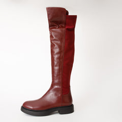 The Harmony Belle Burgundy Leather Knee High Boot