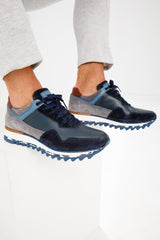 The Hoskova Navy Blue Leather Sneaker