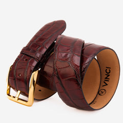 The Strat Burgundy Leather Belt