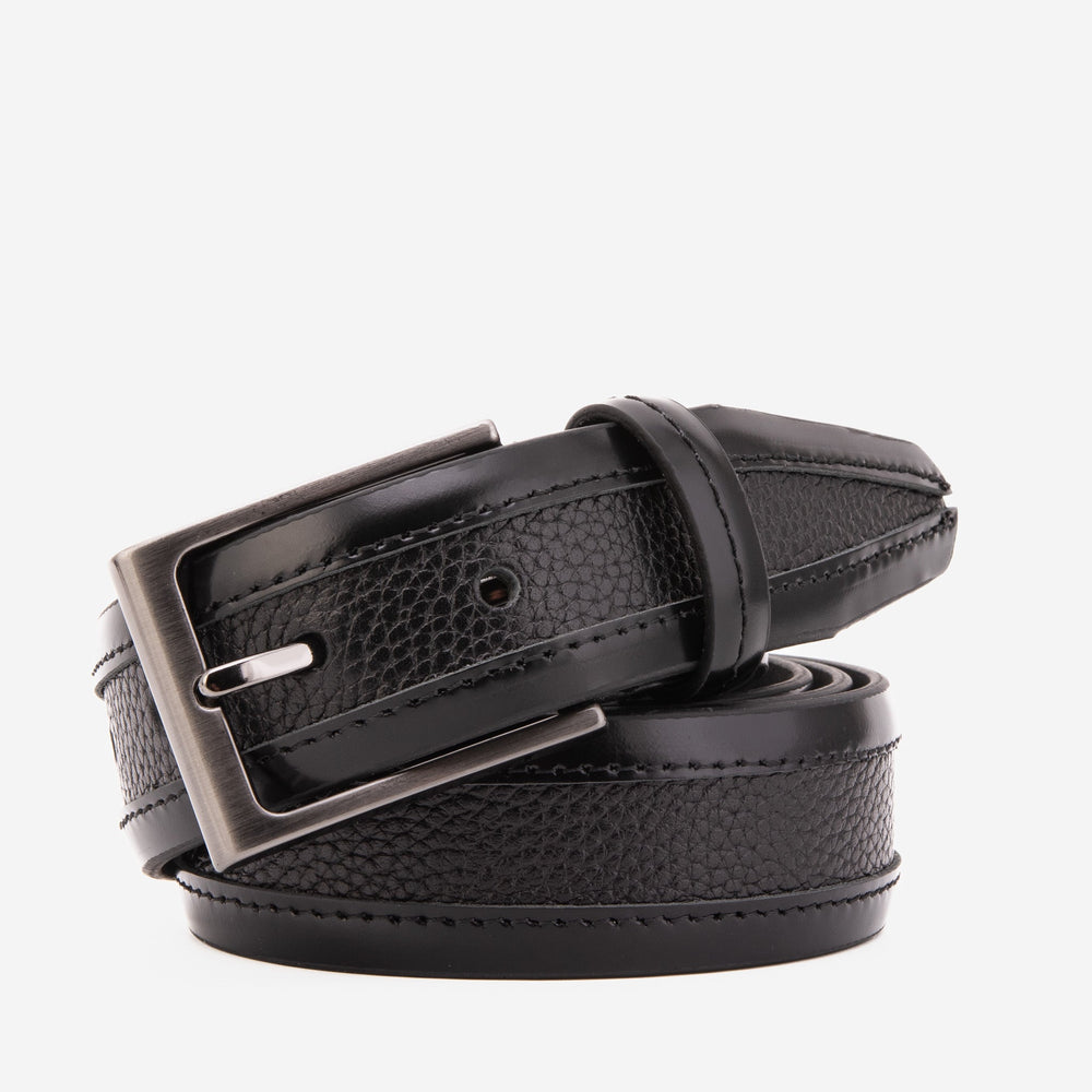 The Everest Rockwell Black Leather Belt