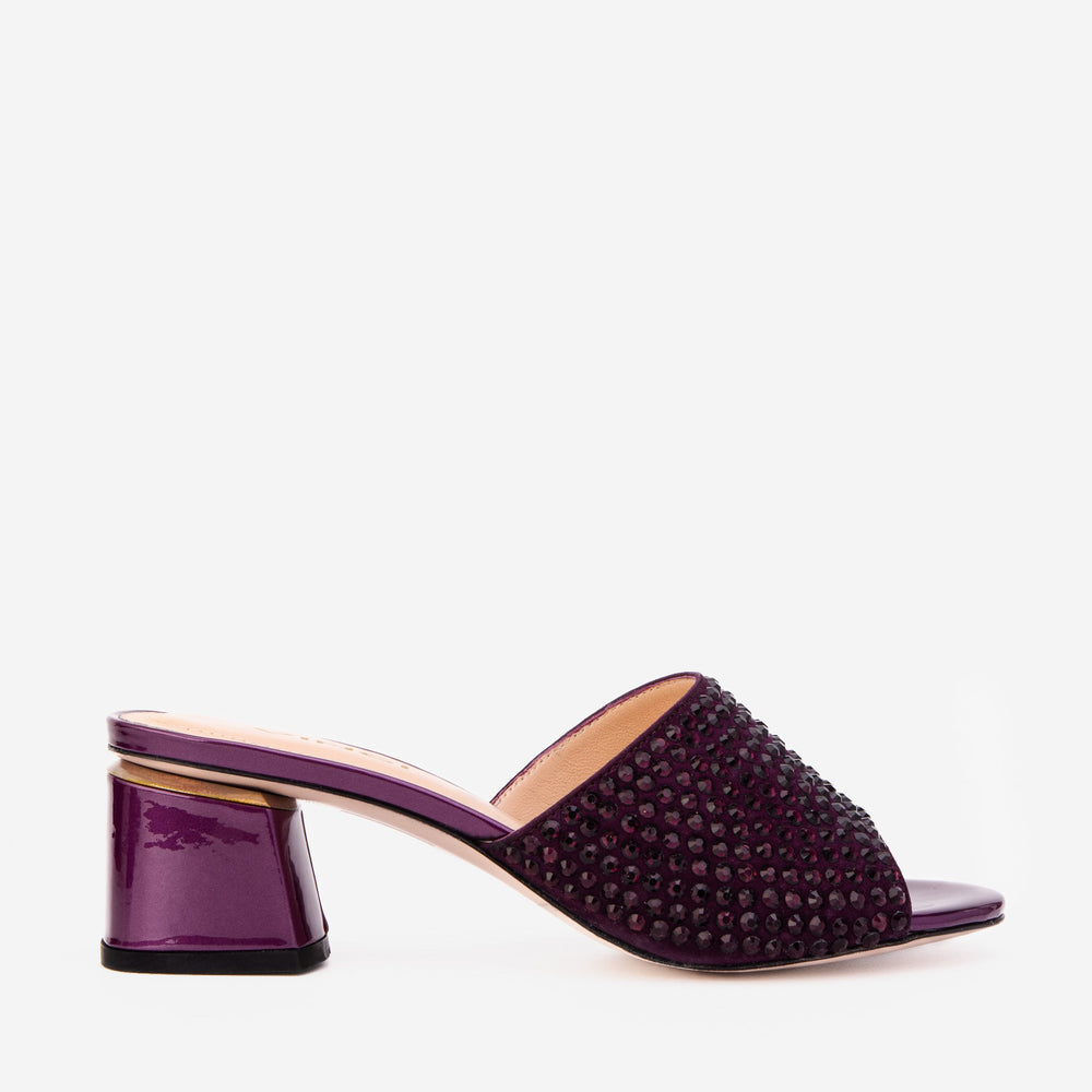 The Ailano Purple Glitter Leather Sandal
