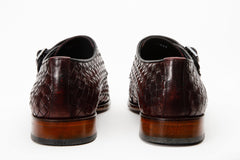The Turan Burgundy Woven Double Monk Strap Dress Shoe