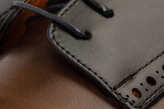 The Neiva Navy\/Brown Wingtip Semi Brogue Derby Shoe