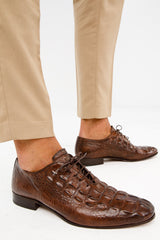 The Randor Brown Crocodile Leather Oxford Shoe