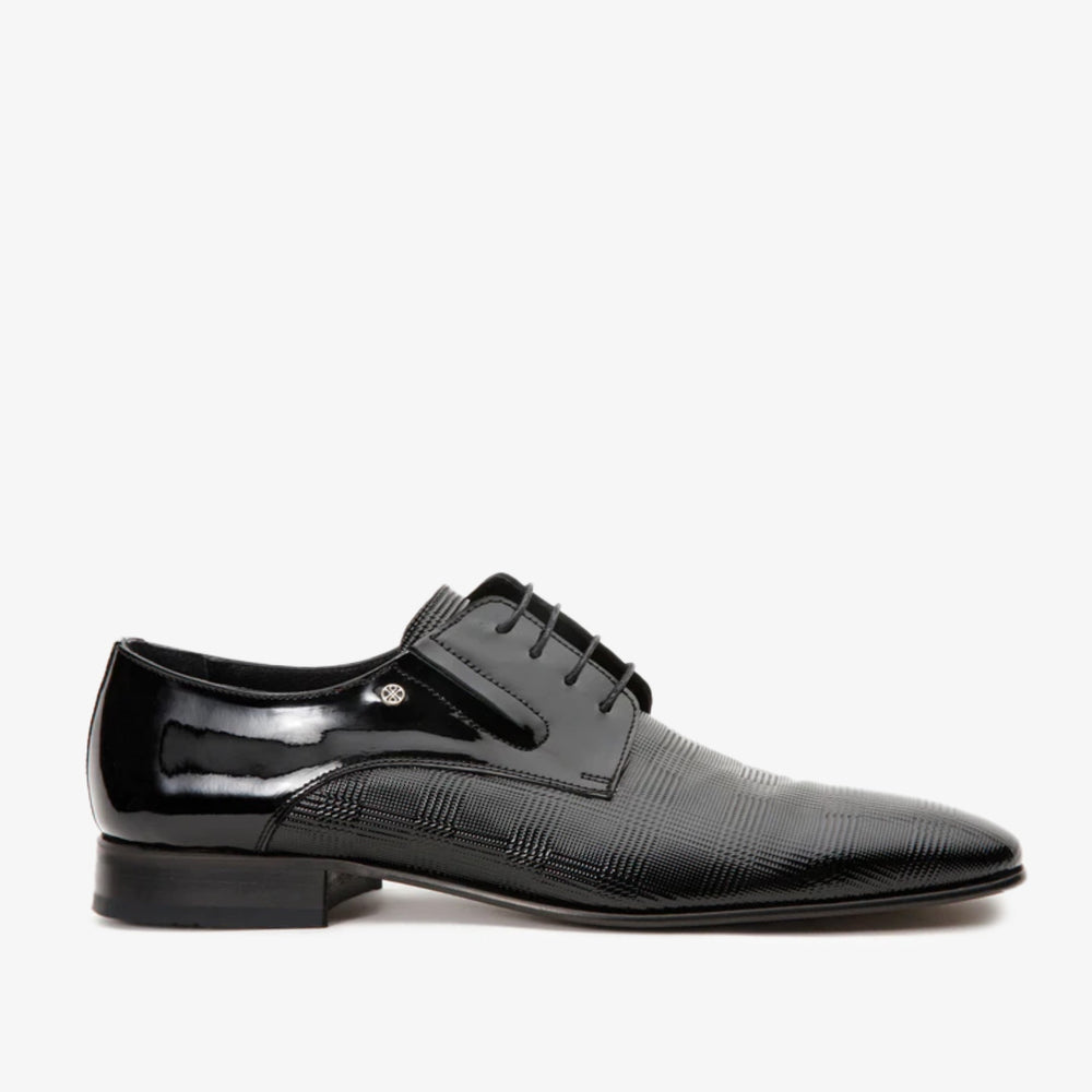 The San Severo Black Patent Leather Derby Shoe