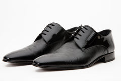 The San Severo Black Patent Leather Derby Shoe