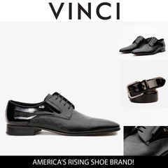 The San Severo Black Patent Leather Derby Shoe
