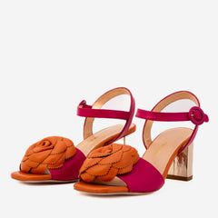 The Salerno Fuchsia Leather Sandal