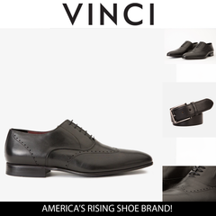 The Roma Black Leather Wingtip Oxford Shoe