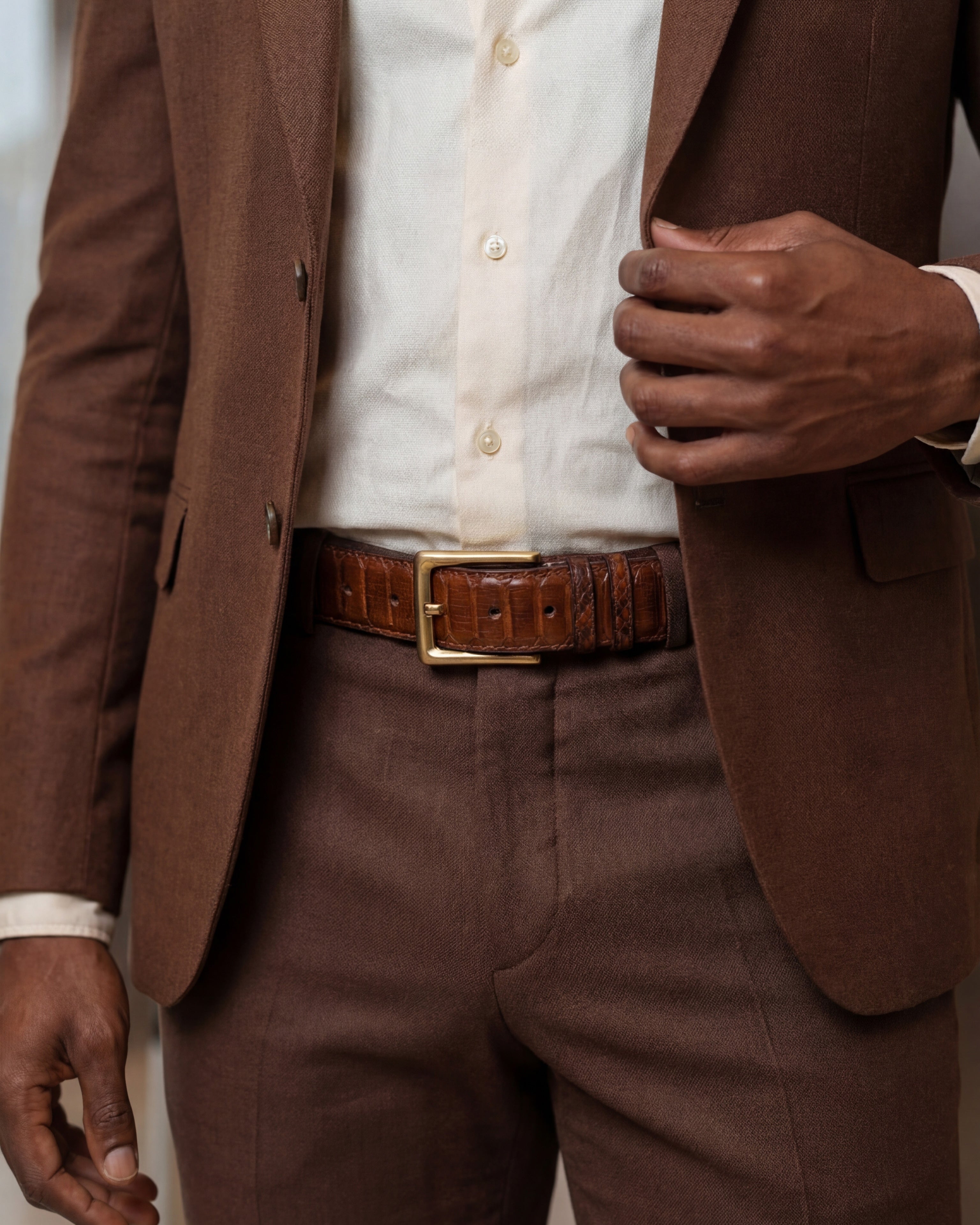 The Valmont Tan Python Leather Derby Shoe