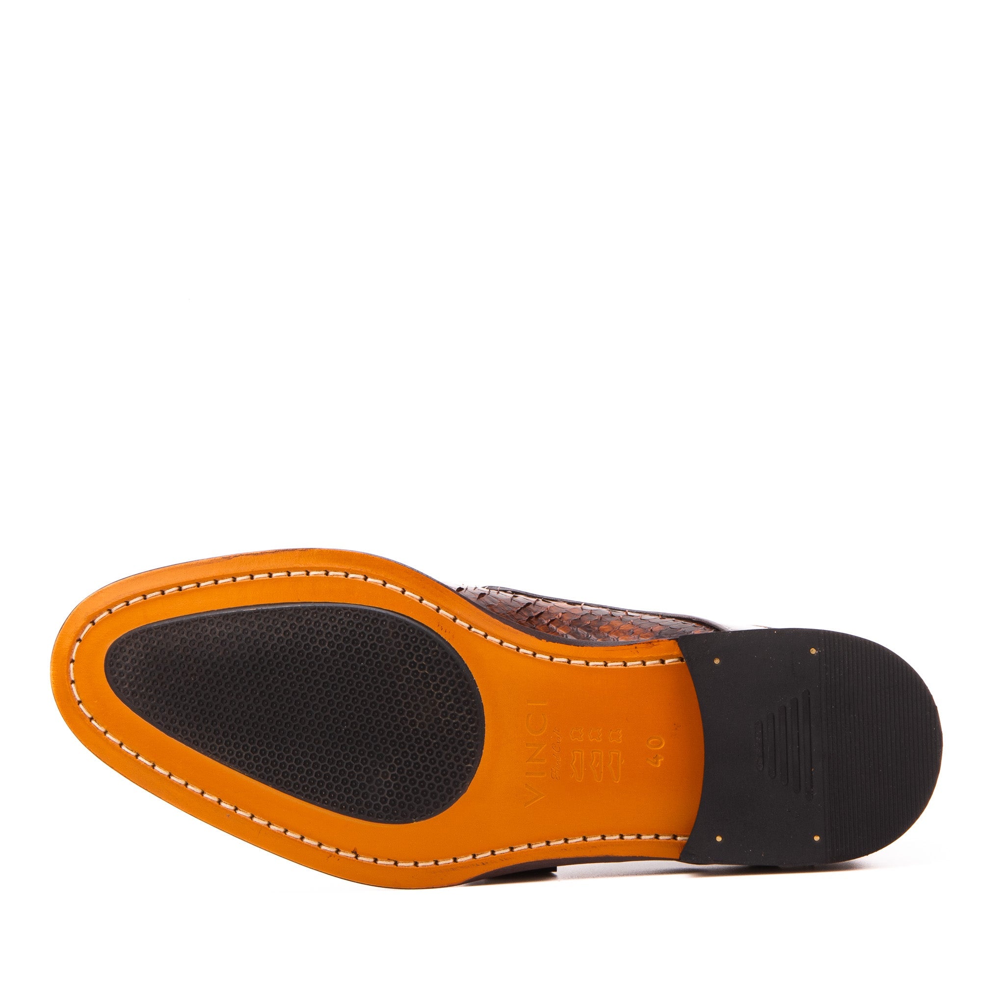The Valmont Tan Python Leather Derby Shoe
