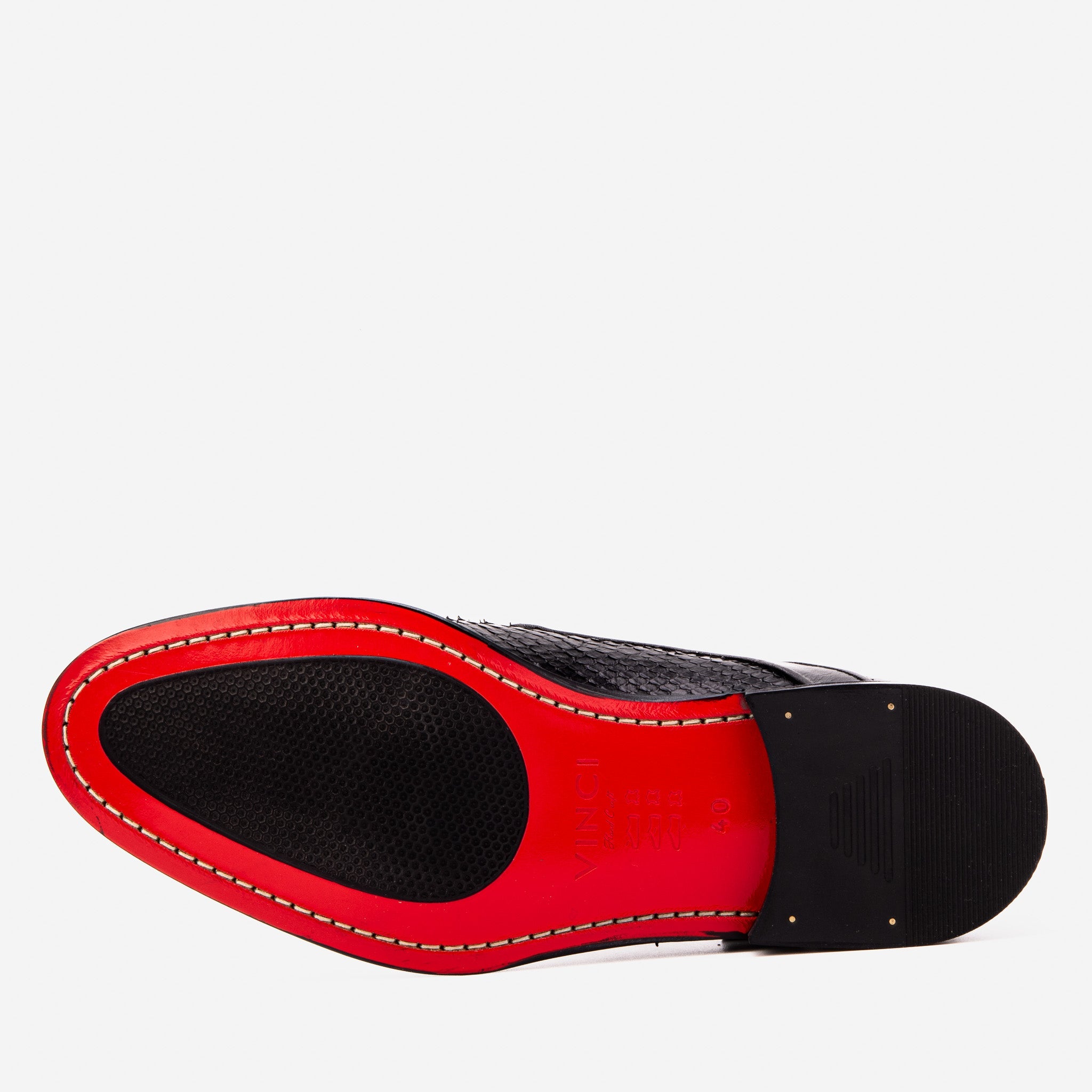 The Valmont Black Python Leather Derby Shoe