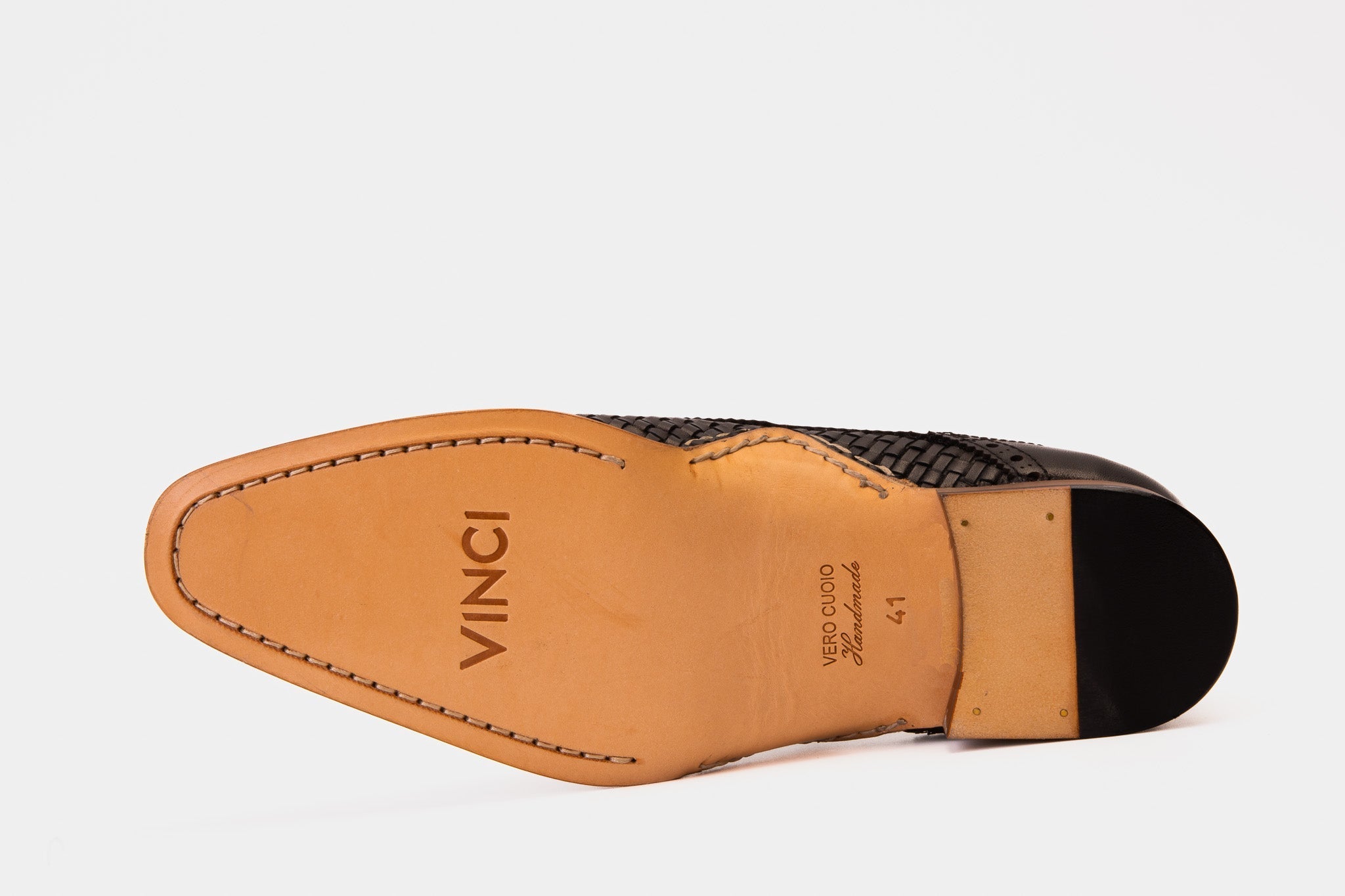 The Rolls  Woven Black Leather Single Monk Strap  Handmade Shoe