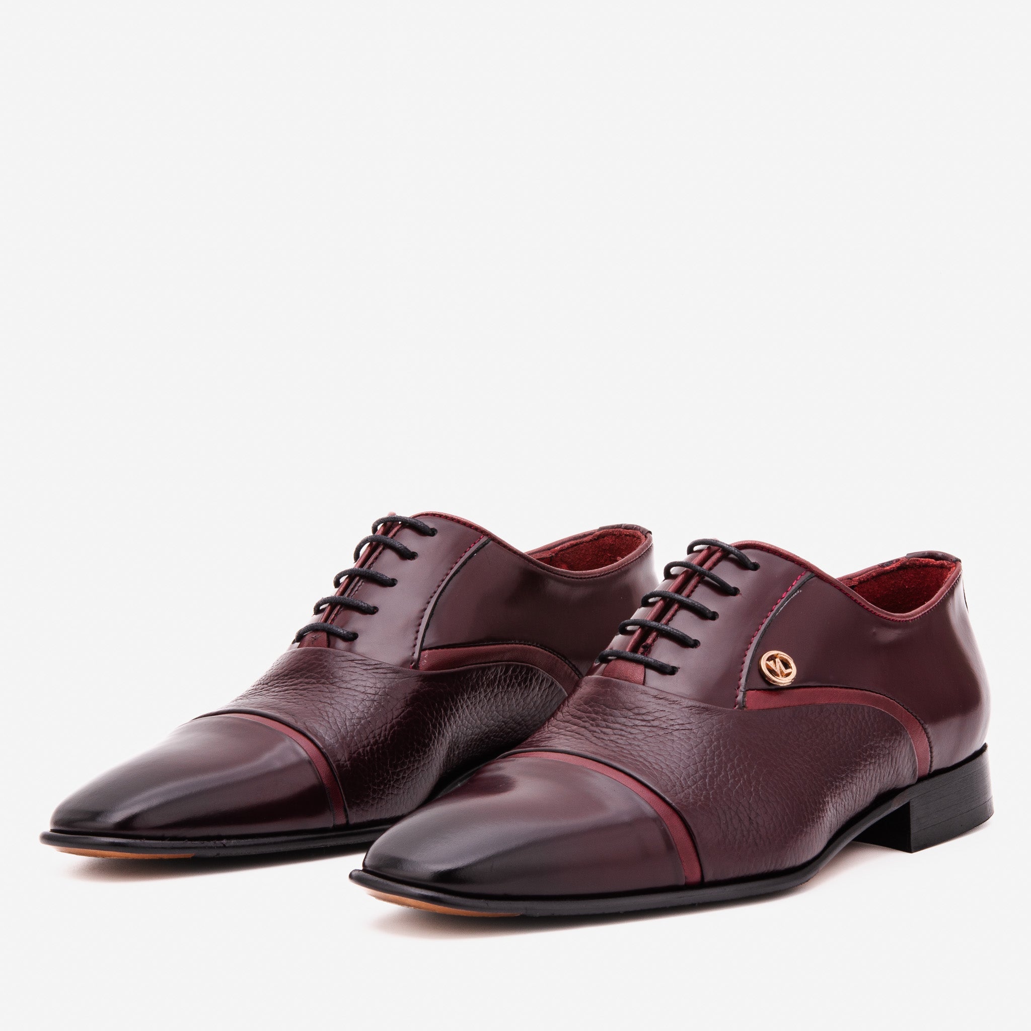 The Rockwell Handmade Burgundy Leather Cap Toe Oxford Shoe
