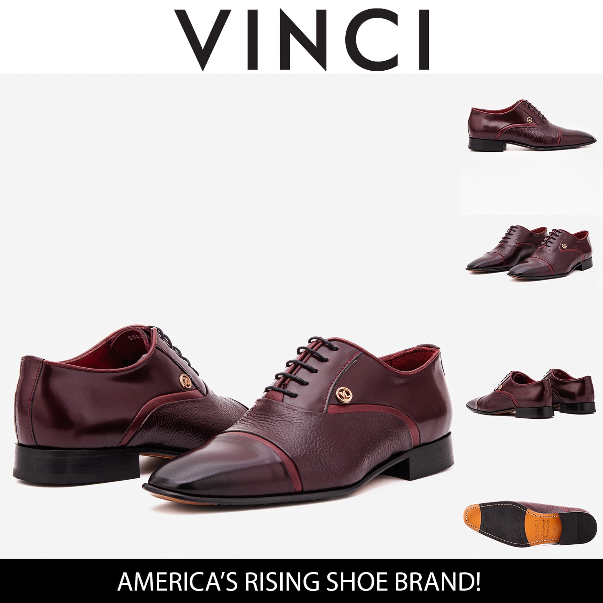 The Rockwell Handmade Burgundy Leather Cap Toe Oxford Shoe