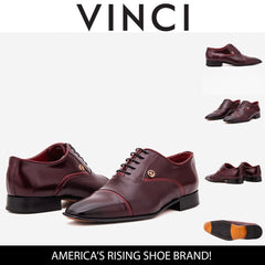 The Rockwell Handmade Burgundy Leather Cap Toe Oxford Shoe