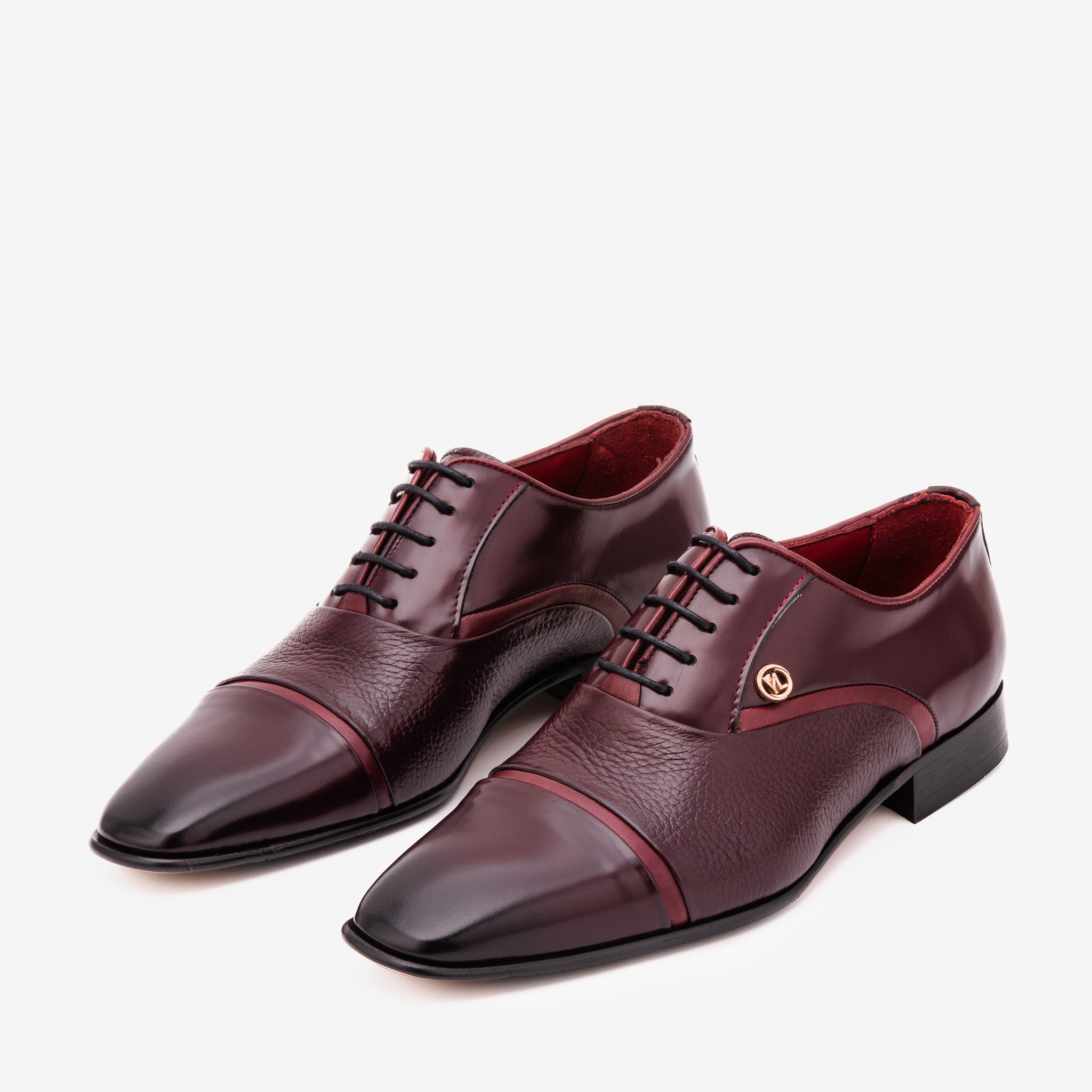 The Rockwell Handmade Burgundy Leather Cap Toe Oxford Shoe