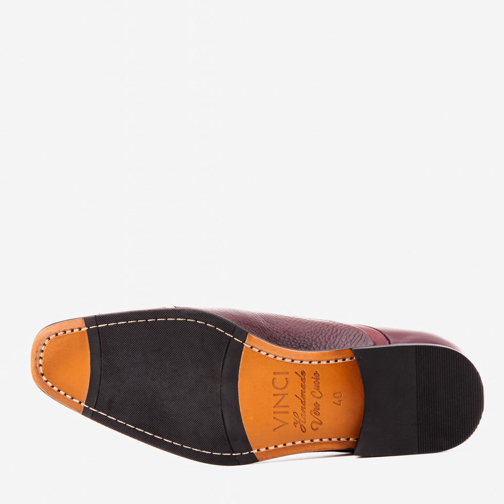 The Rockwell Handmade Burgundy Leather Cap Toe Oxford Shoe
