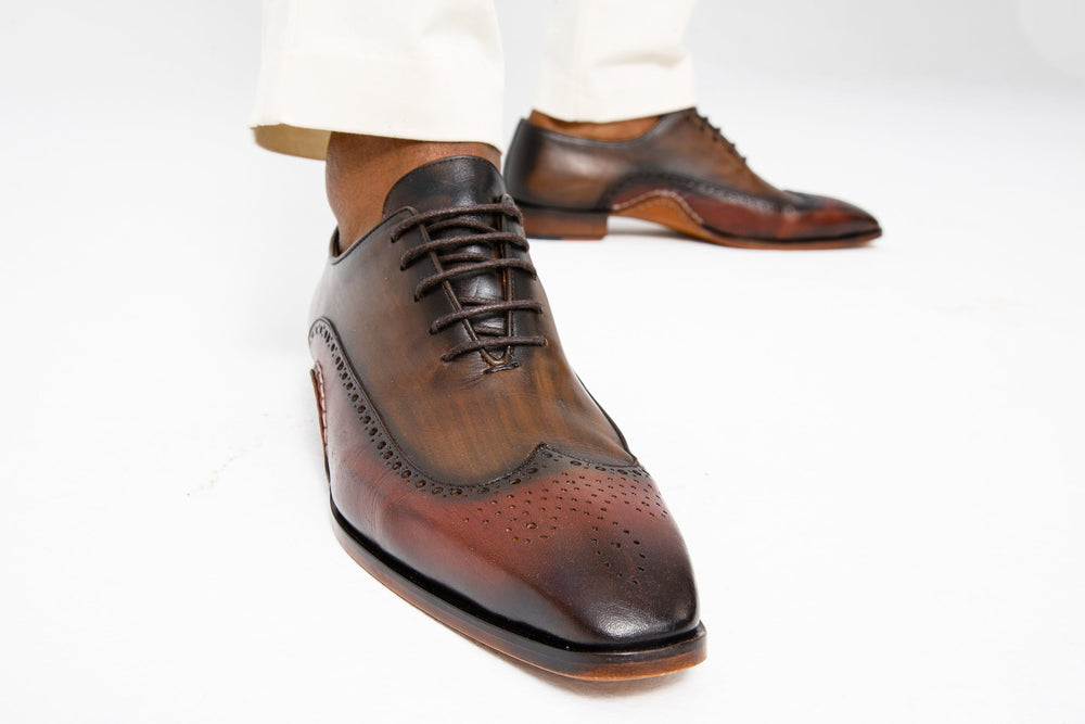 The Royal Hand Craft Burgundy Wingtip Oxford Shoe