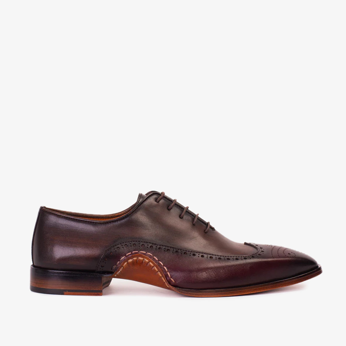 The Royal Hand Craft Burgundy Wingtip Oxford Shoe