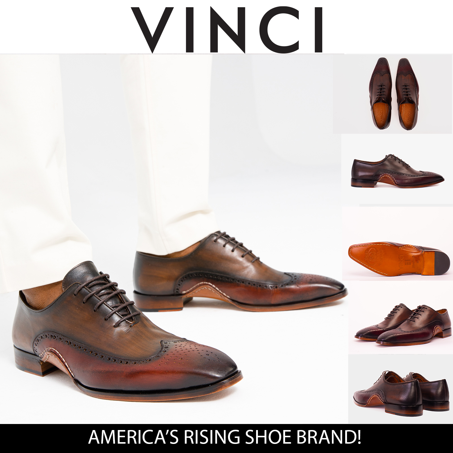 The Royal Hand Craft Burgundy Wingtip Oxford Shoe