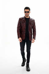 The Ravenna Burgundy Leather Jacket
