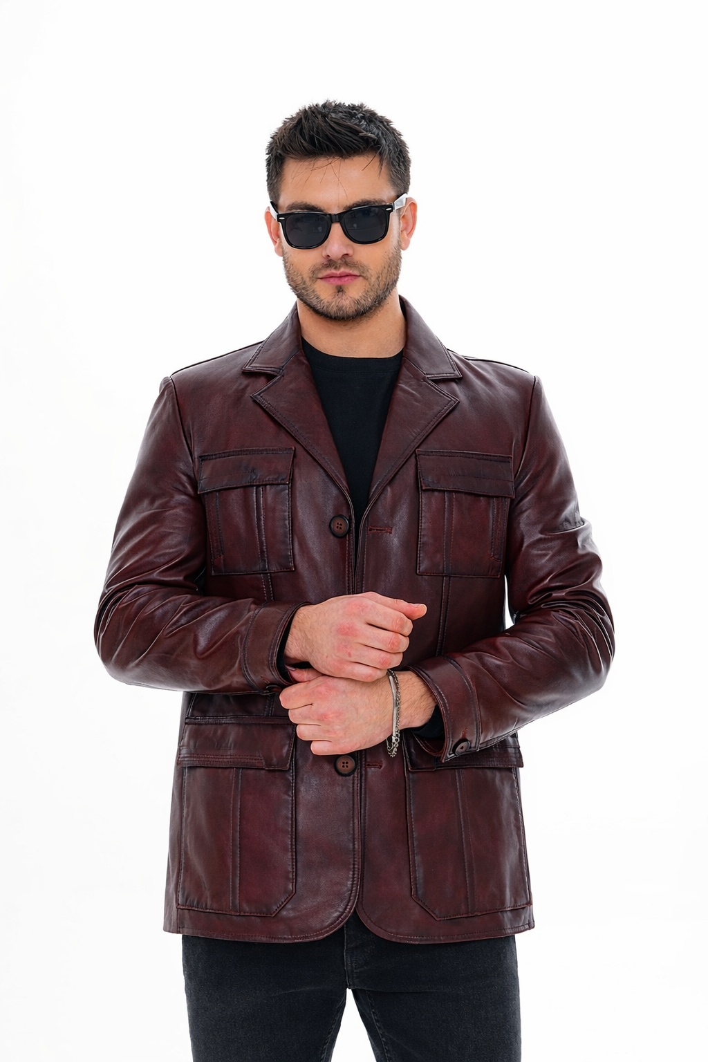 The Ravenna Burgundy Leather Jacket