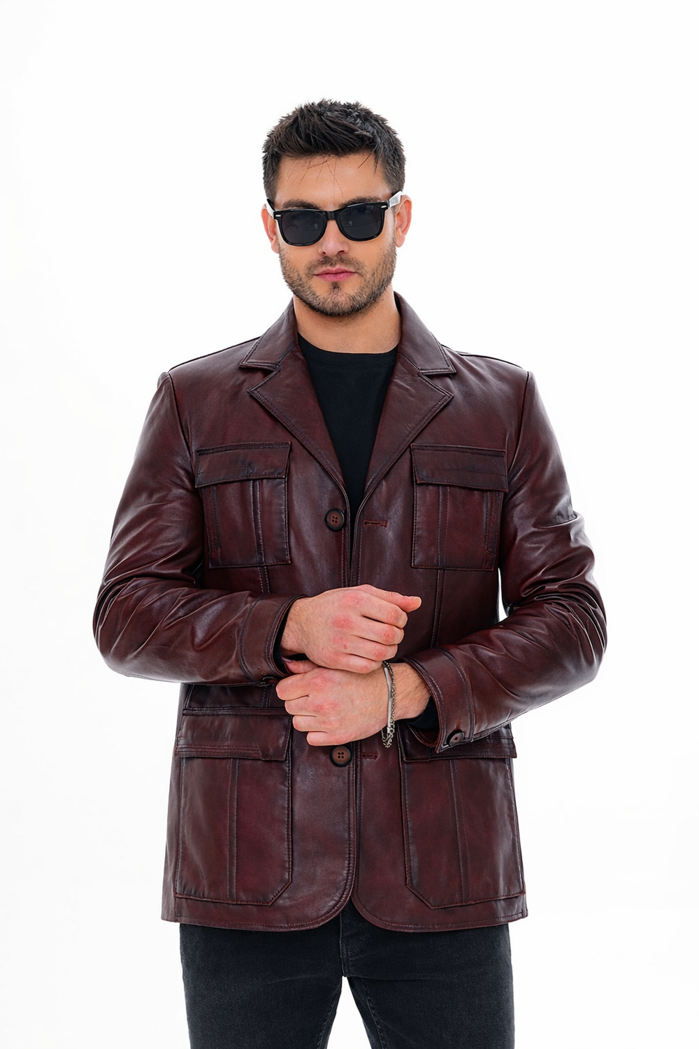 The Ravenna Burgundy Leather Jacket
