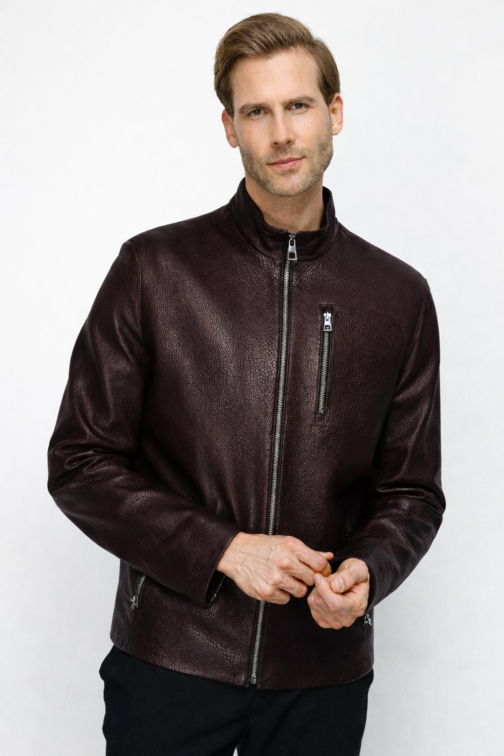 The Blanchard Burgundy Leather Jacket