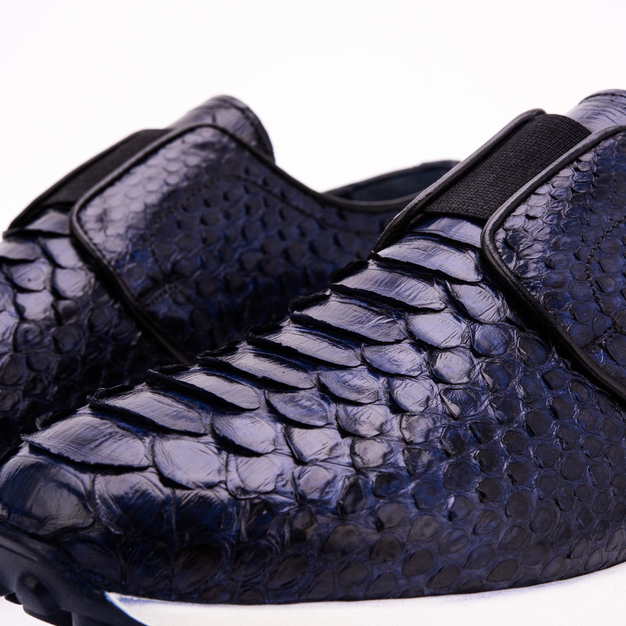 The Obsidian Navy Python Leather Sneaker