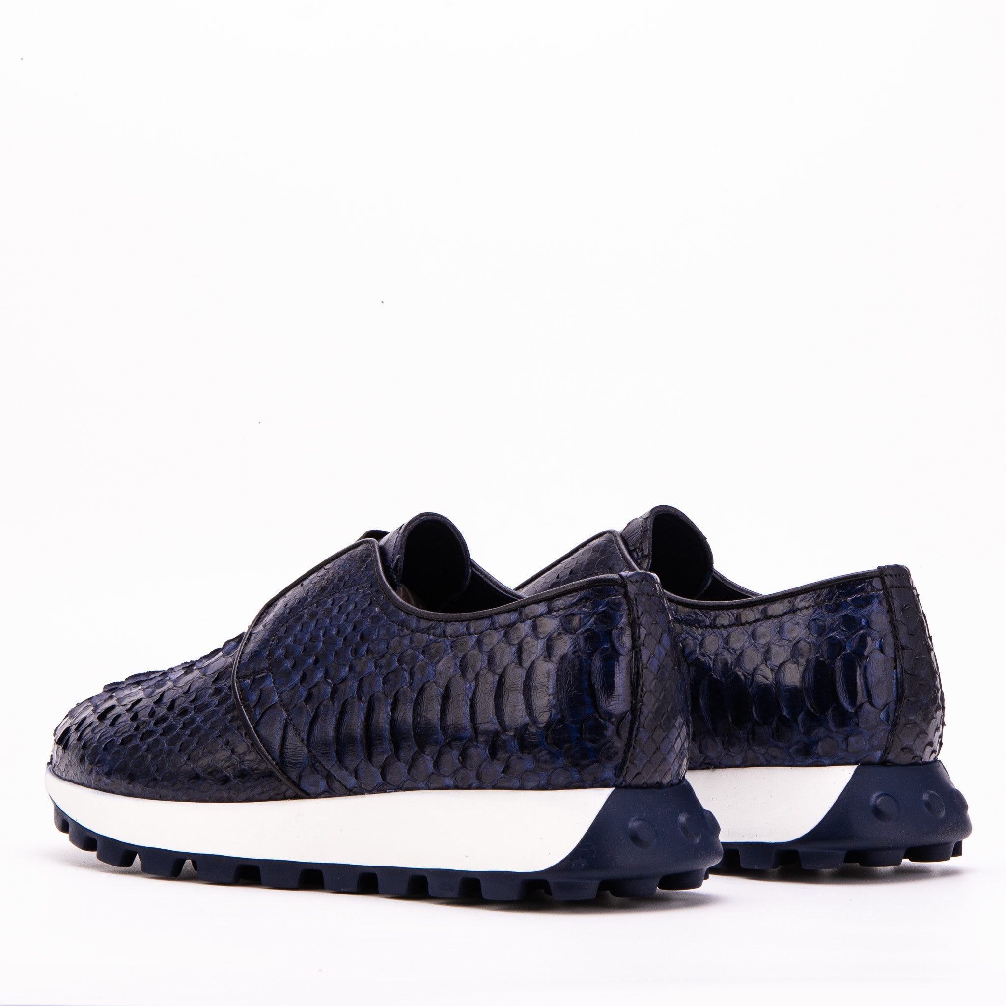 The Obsidian Navy Python Leather Sneaker