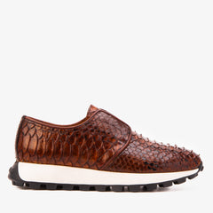 The Obsidian Tan  Python Leather Sneaker