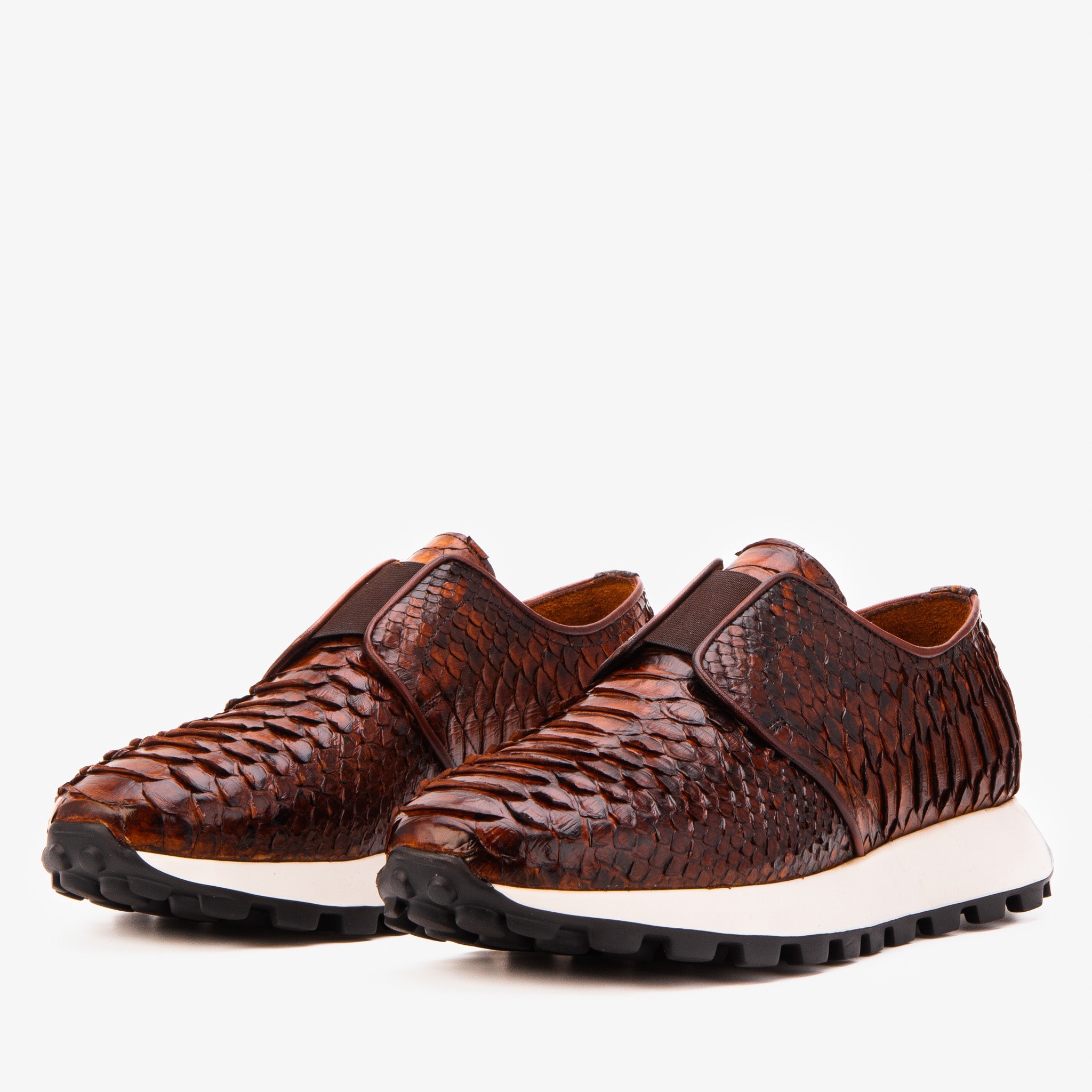 The Obsidian Tan  Python Leather Sneaker