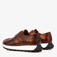 The Obsidian Tan  Python Leather Sneaker
