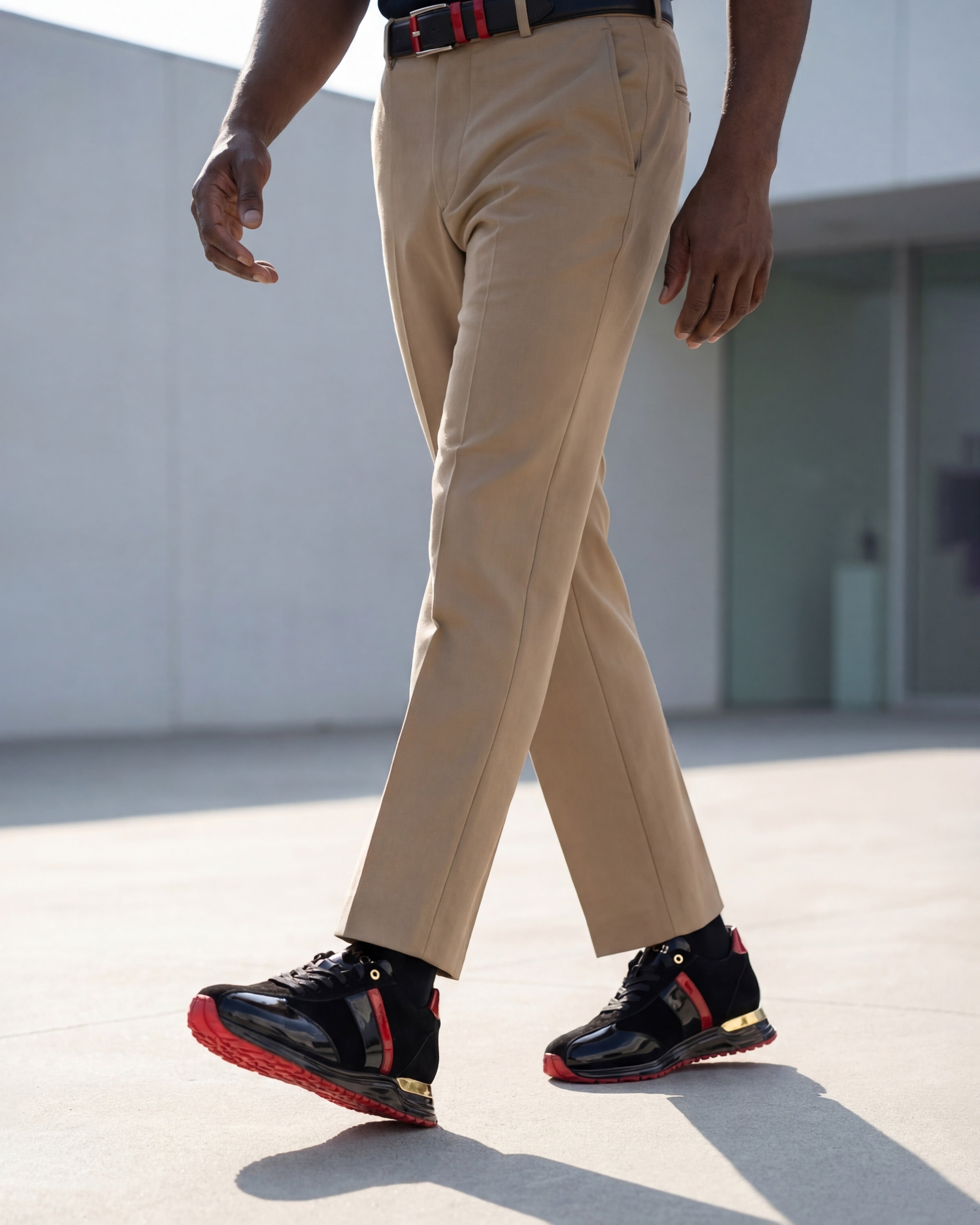 The Inferno Black Red Leather Sneaker