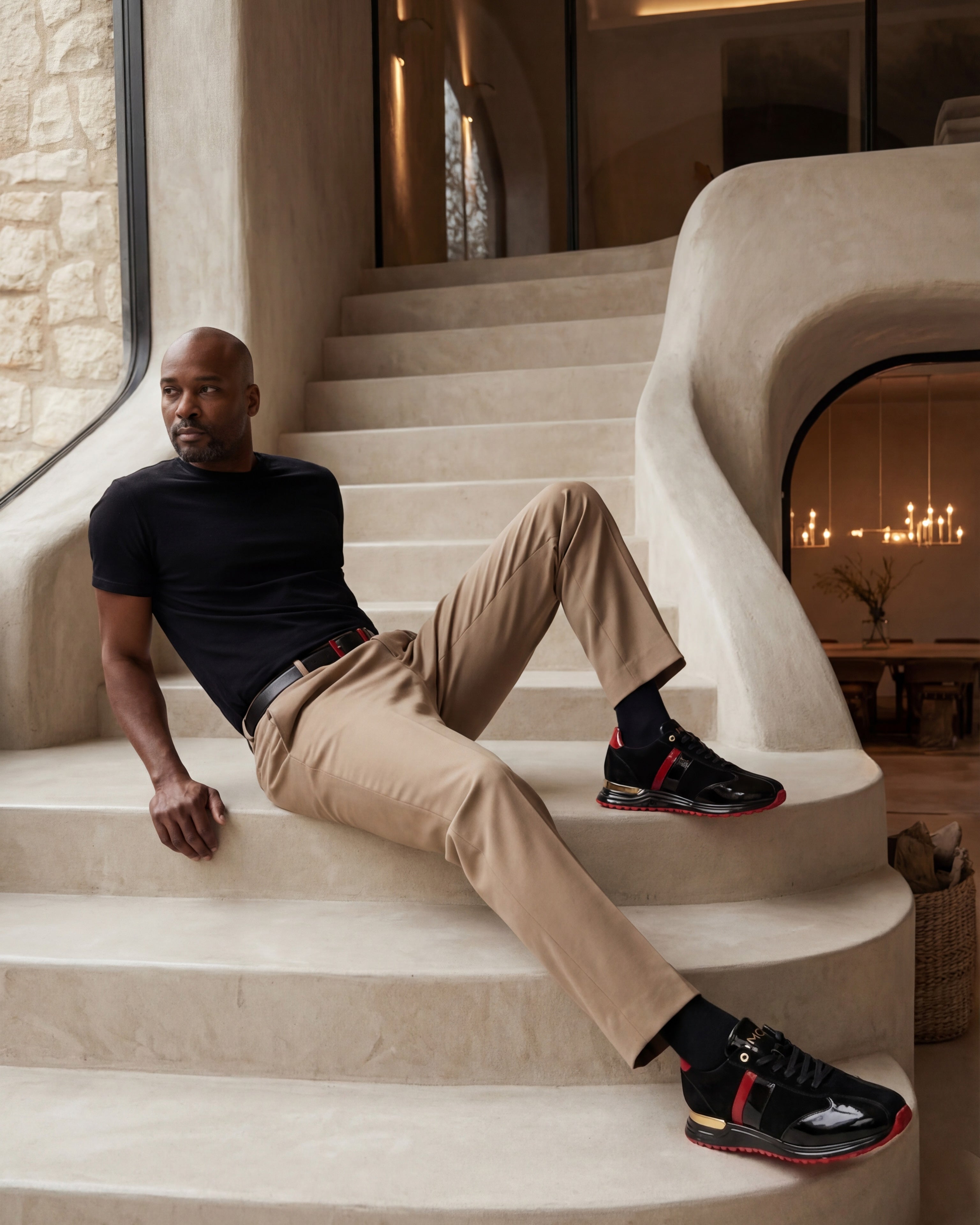 The Inferno Black Red Leather Sneaker