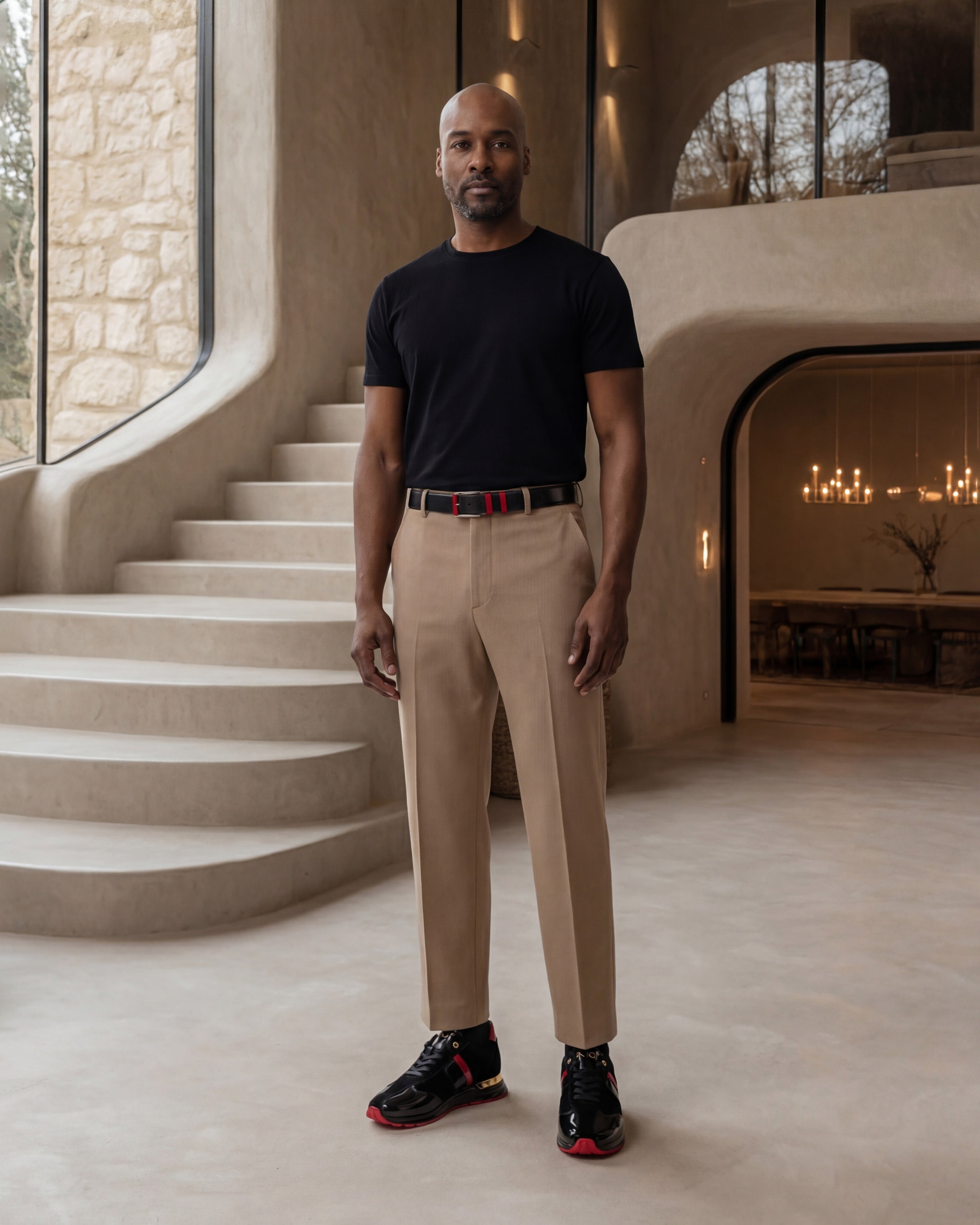 The Inferno Black Red Leather Sneaker