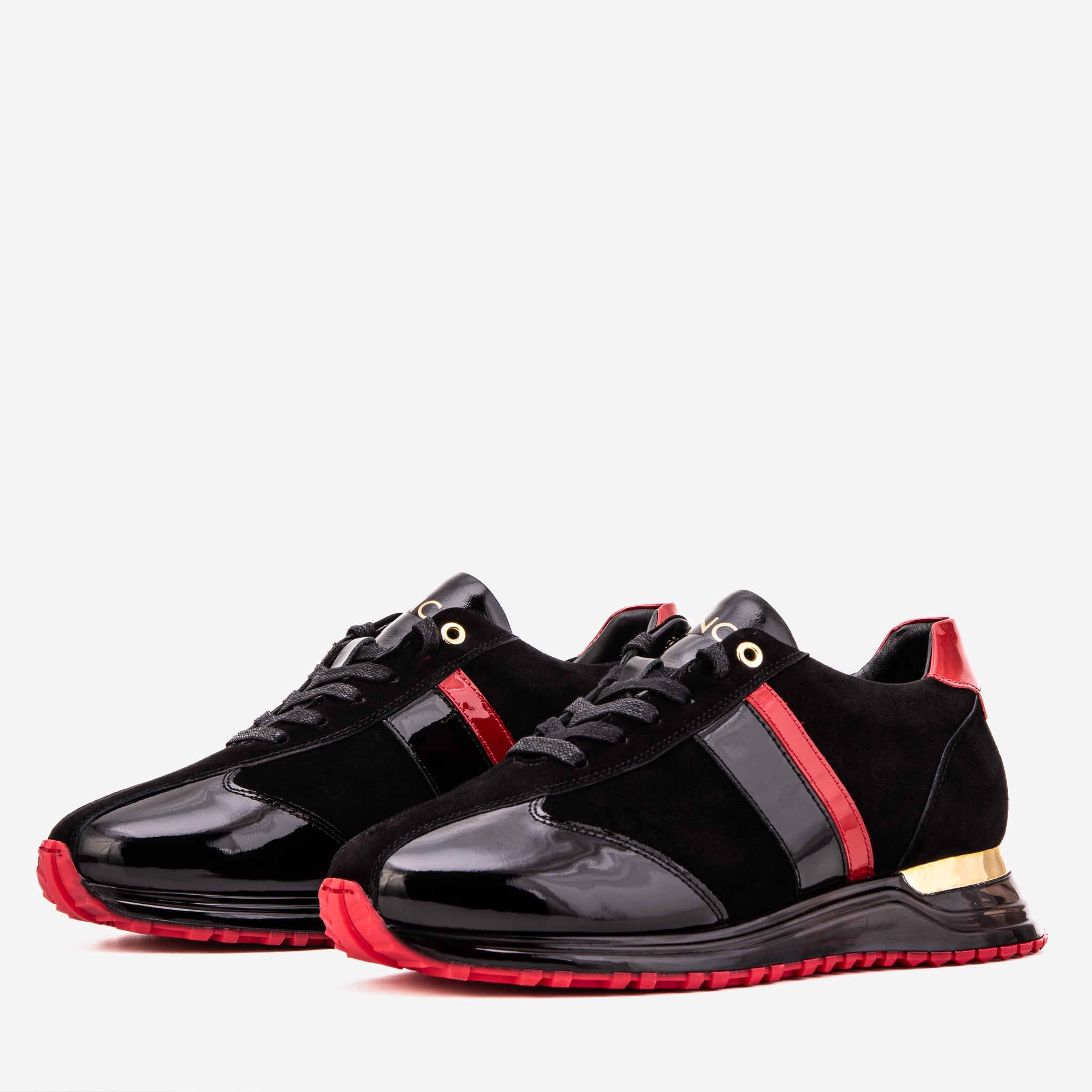The Inferno Black Red Leather Sneaker