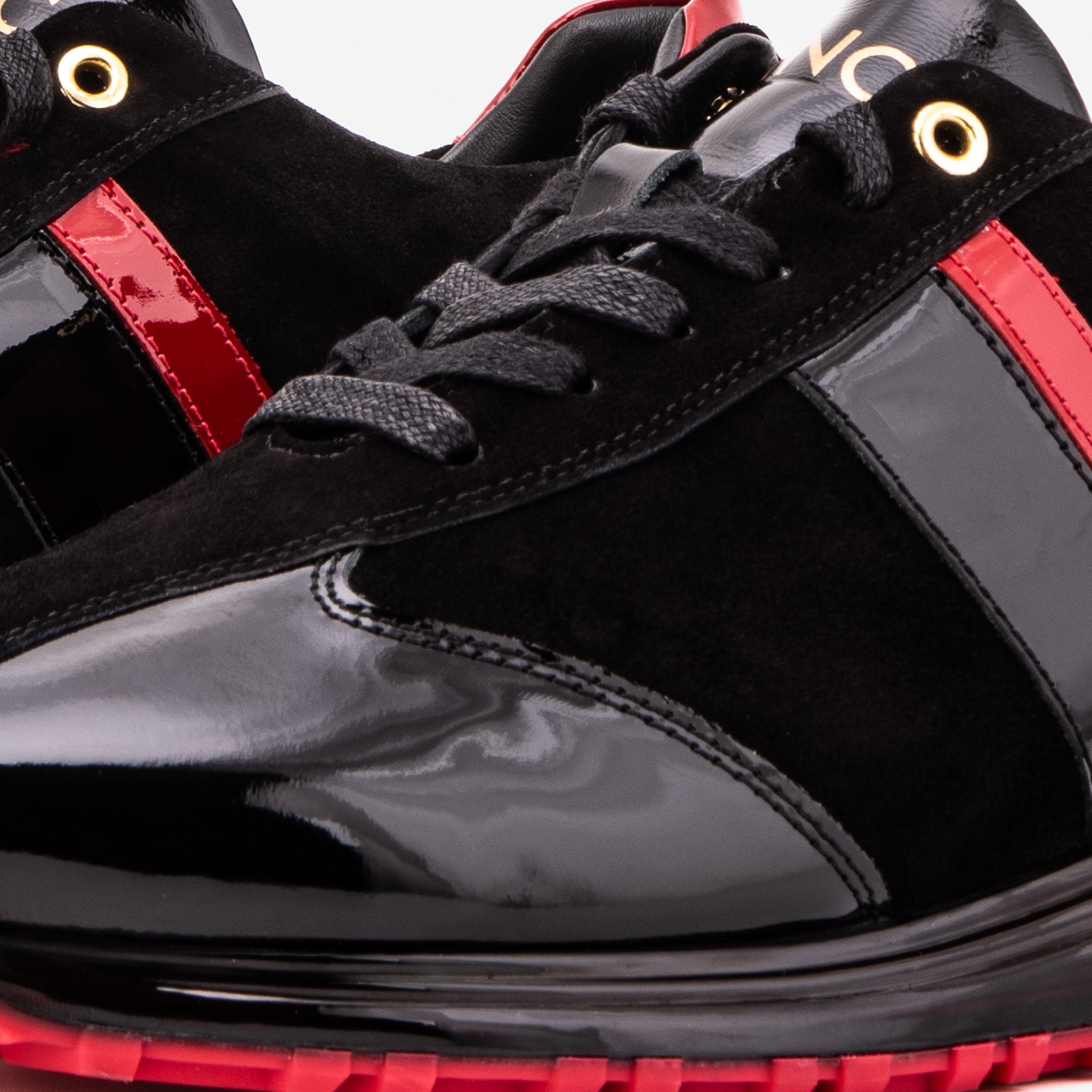The Inferno Black Red Leather Sneaker
