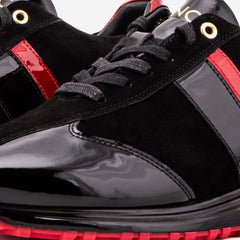 The Inferno Black Red Leather Sneaker
