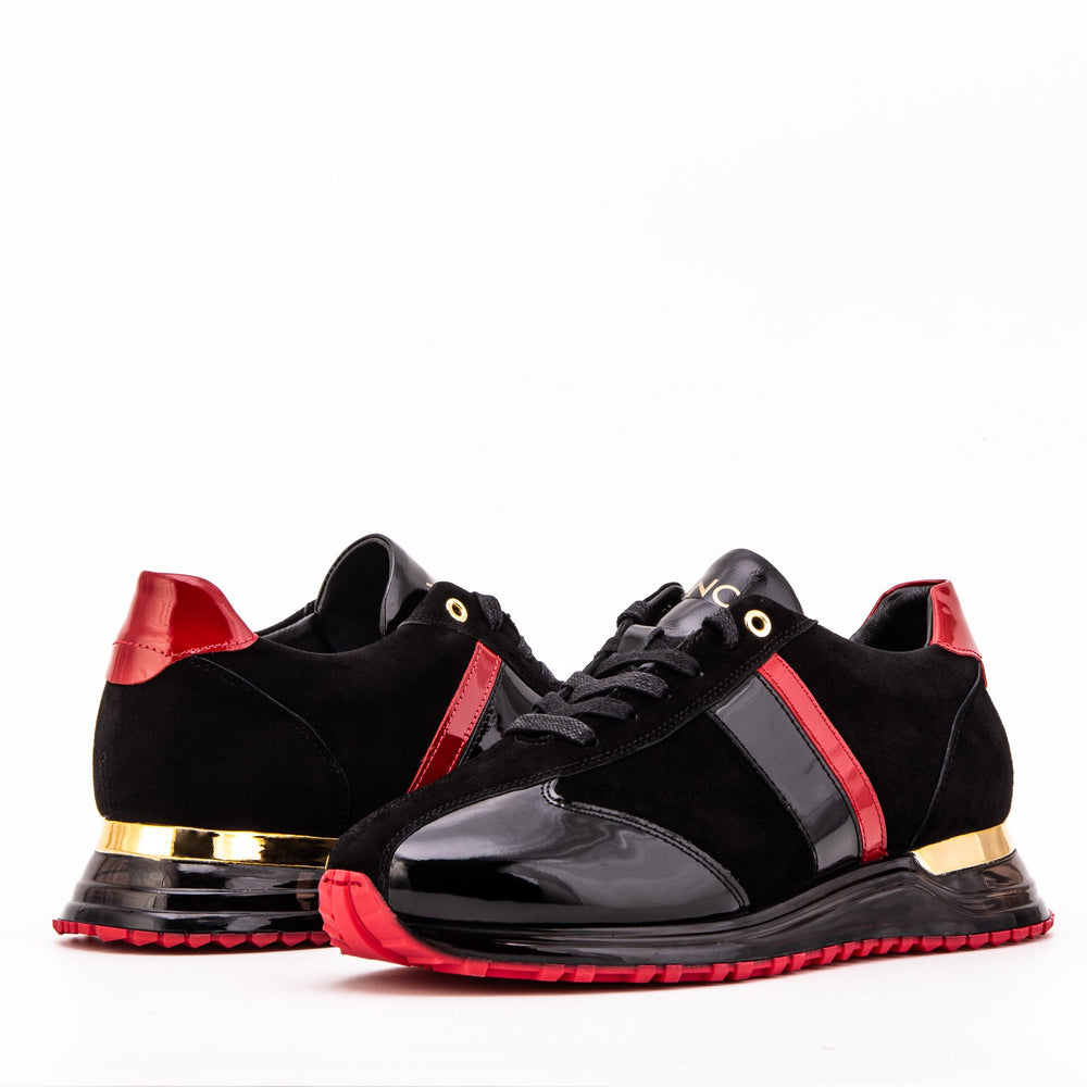 The Inferno Black Red Leather Sneaker