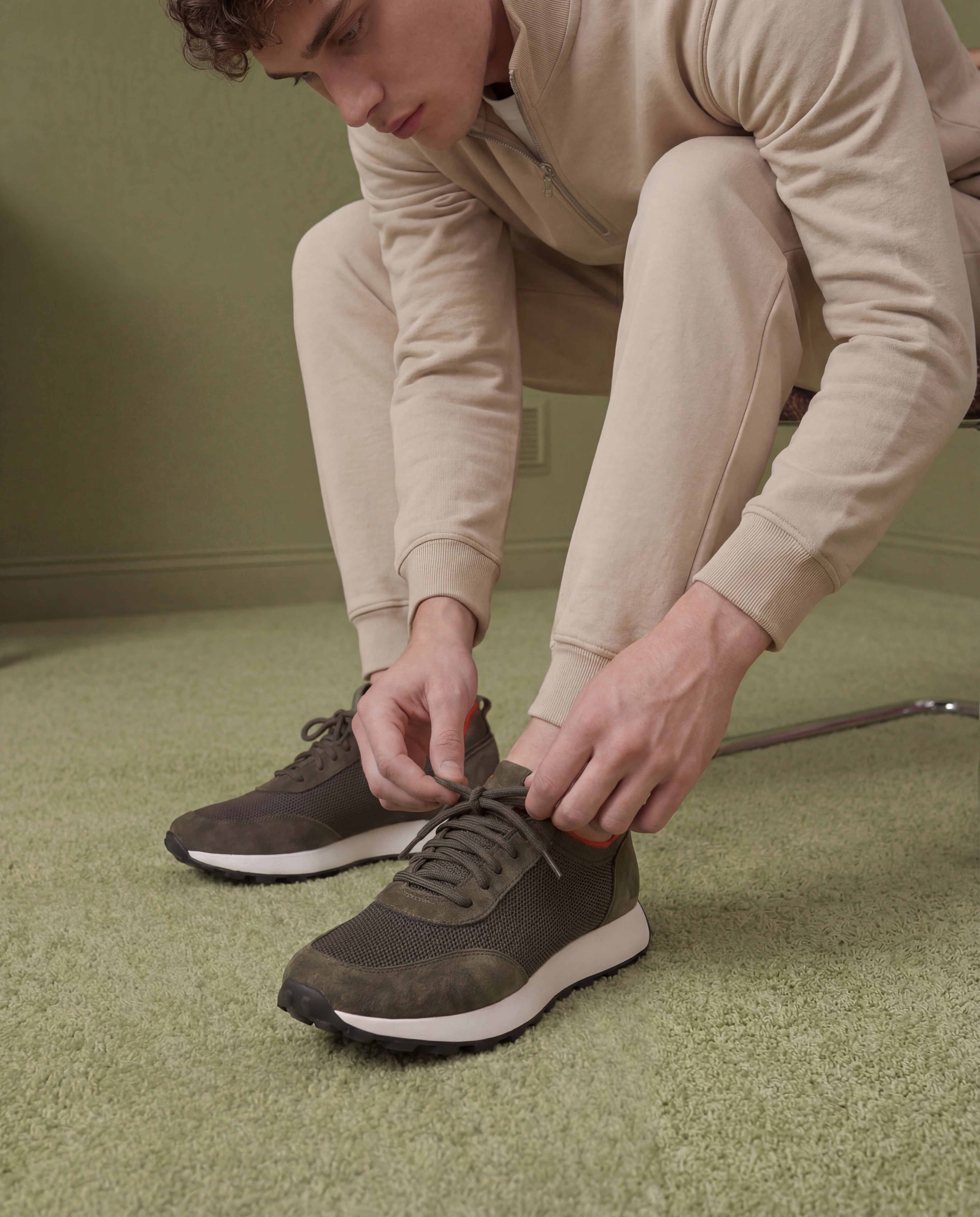 The Berlin Green Suede Leather Sneaker