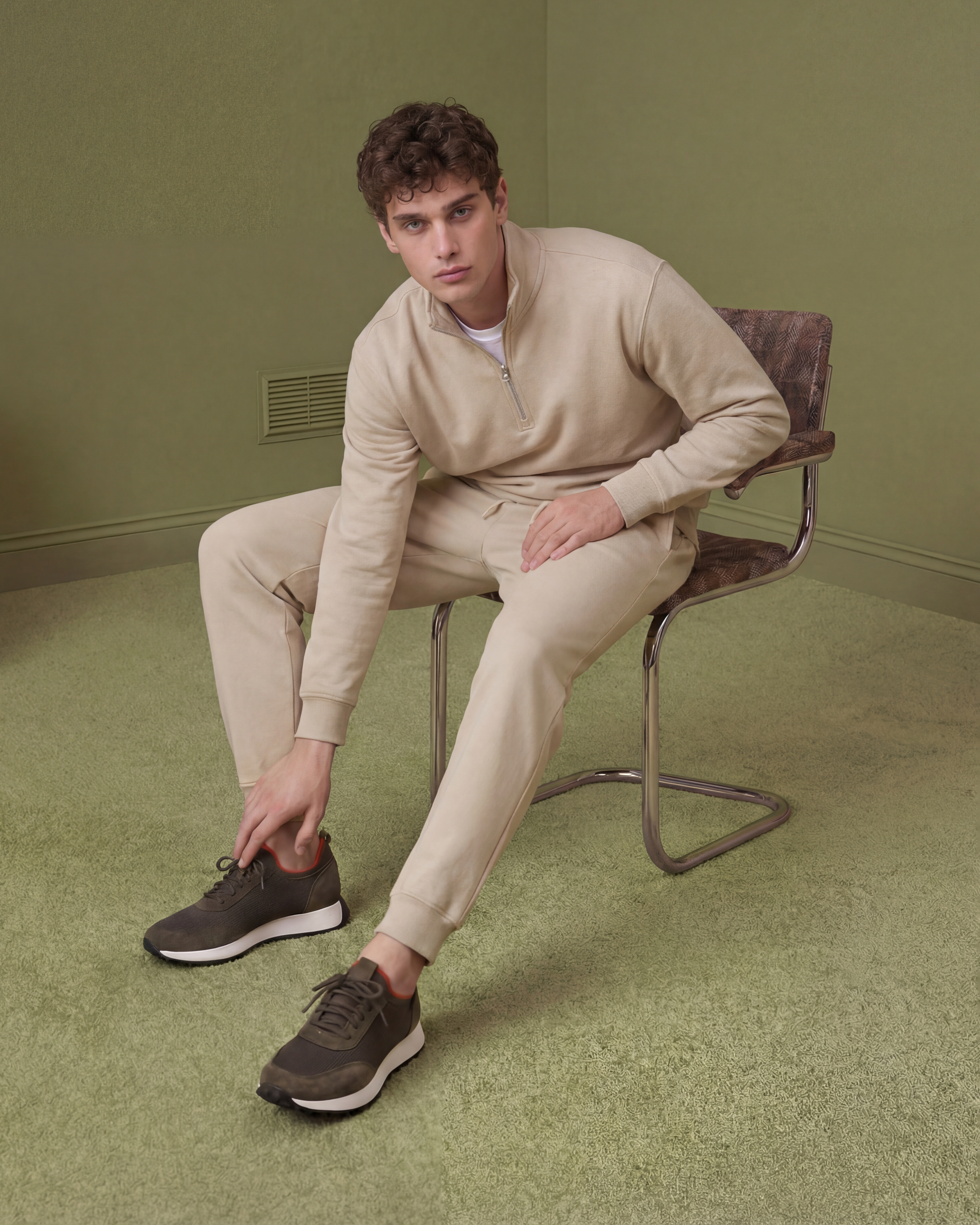 The Berlin Green Suede Leather Sneaker
