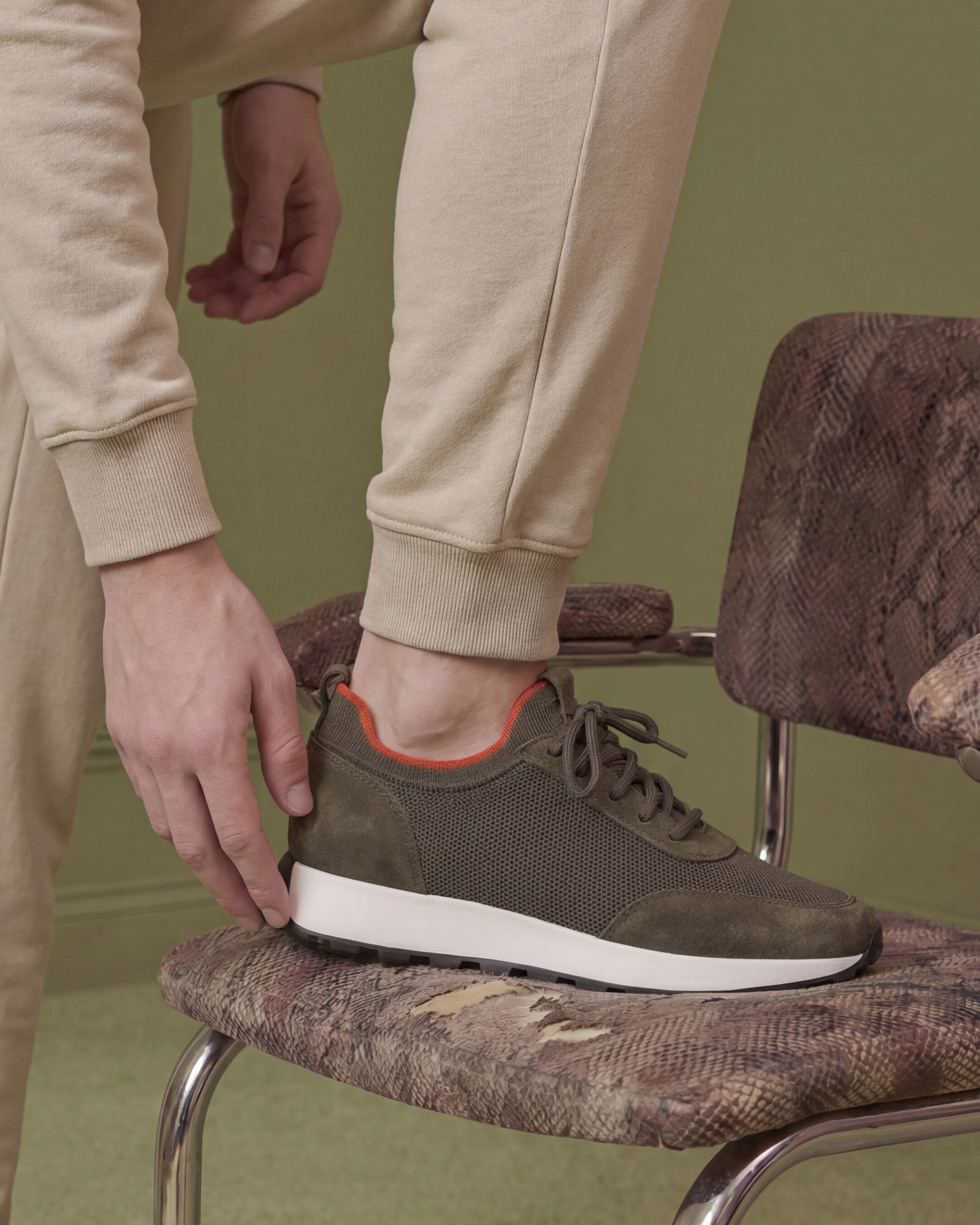 The Berlin Green Suede Leather Sneaker