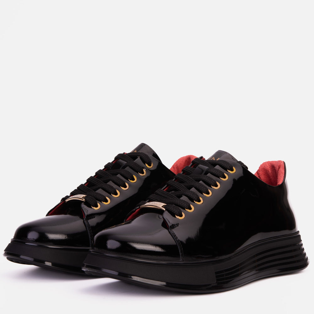 The Peklin Patent Black Leather Sneaker