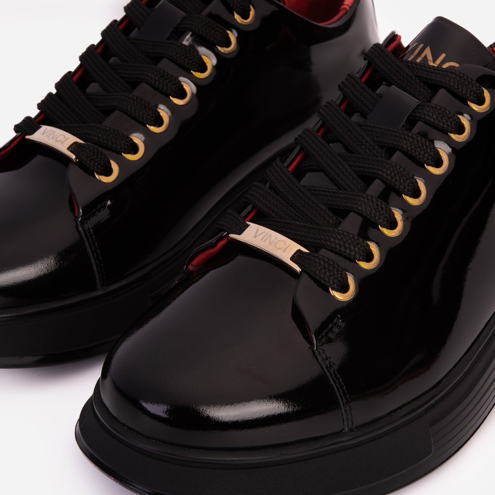 The Peklin Patent Black Leather Sneaker