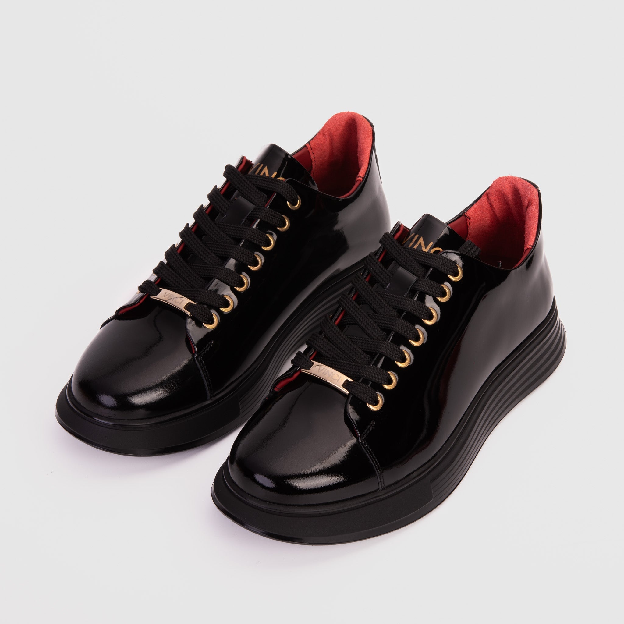 The Peklin Patent Black Leather Sneaker