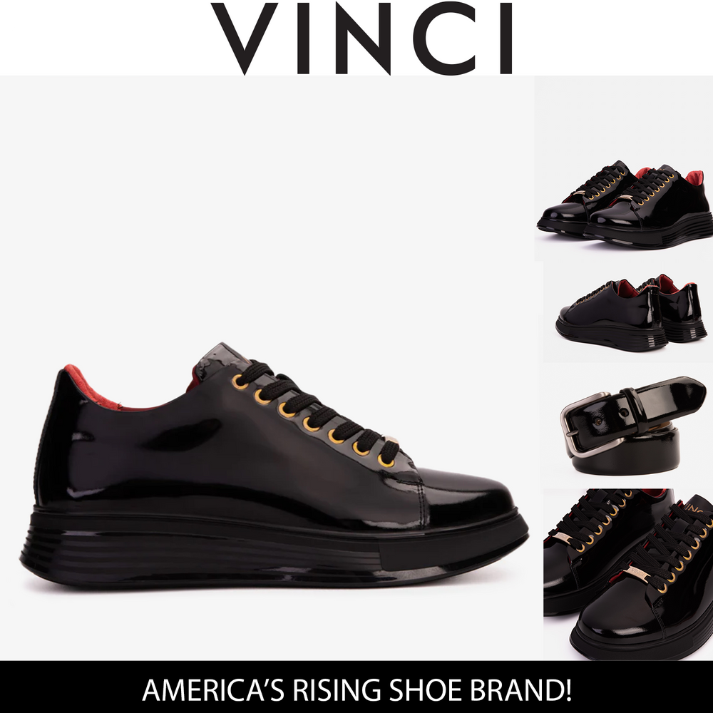 The Peklin Patent Black Leather Sneaker