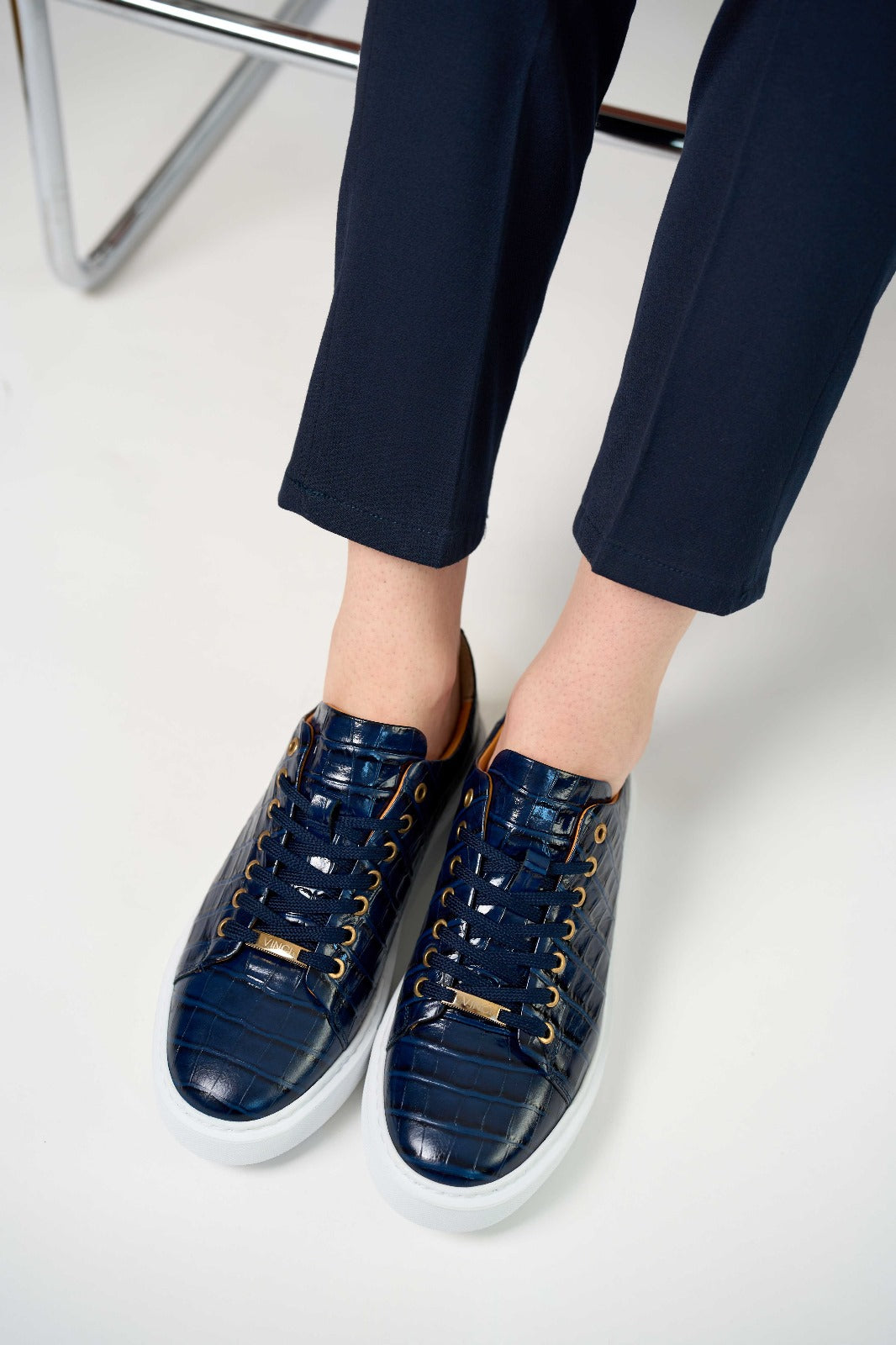 The Dublin Blue Leather Sneaker